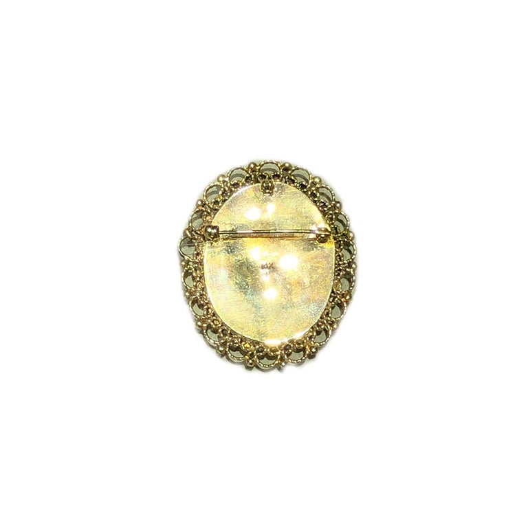 Antique Pearl Enamel Pin at 1stDibs