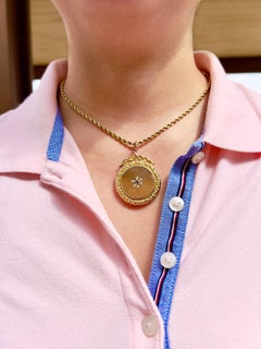 Antique Pearl & Garnet Celestial Star Locket, 9KT Back and Front