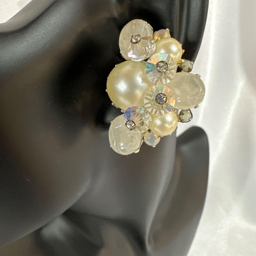 Art Deco Antique Pearl & Glass Alice Caviness Jewelry Set Earrings Bracelet & Pin For Sale