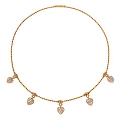 Antique pearl heart pendant necklace