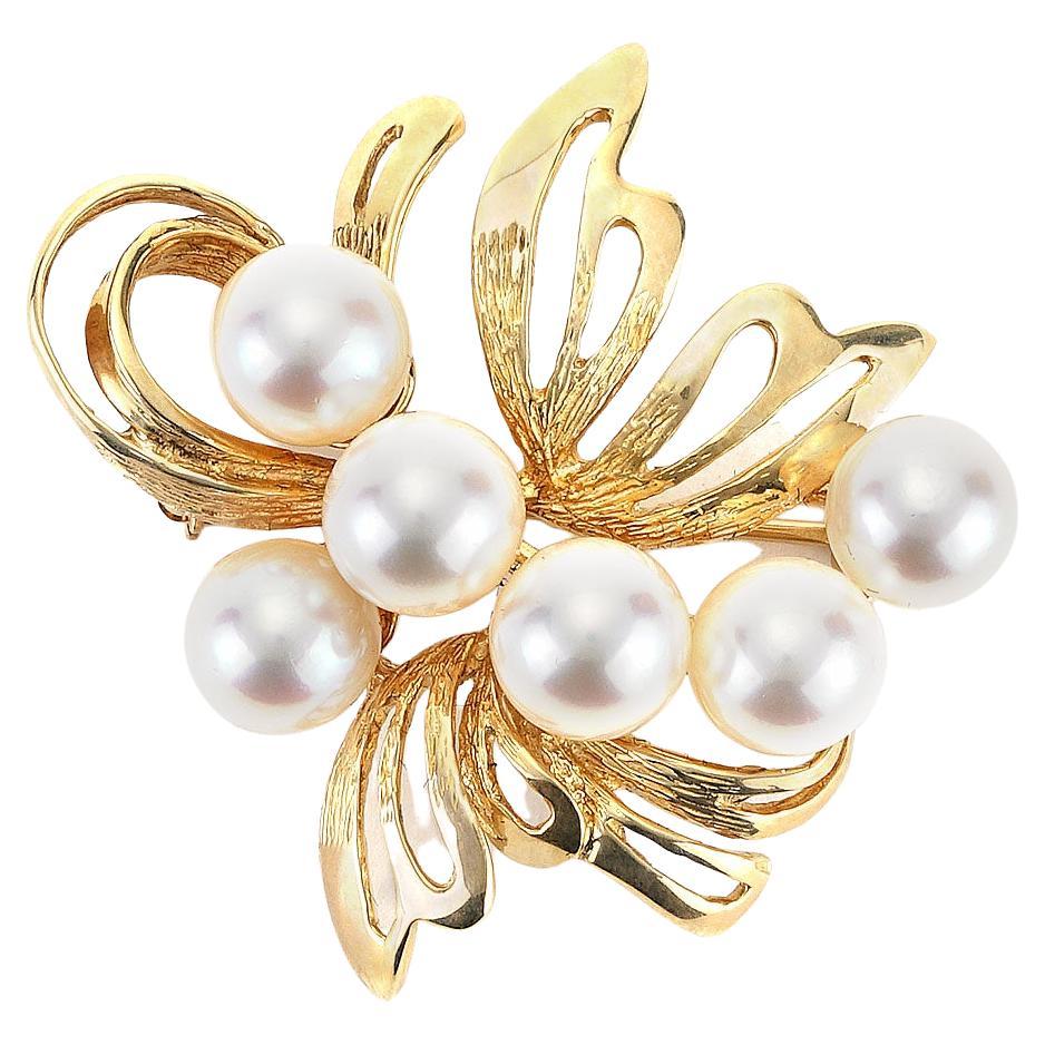 Antique Pearl Pin in 14K Yellow Gold