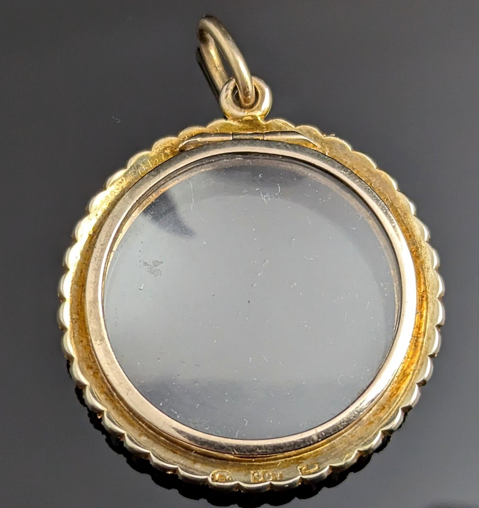 Antique Pearl Shaker Locket, 9k Gold, Murrle Bennett 6