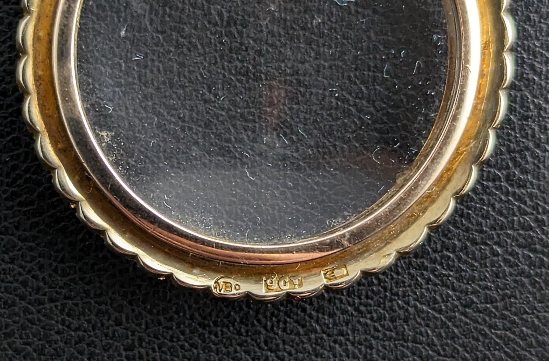 Antique Pearl Shaker Locket, 9k Gold, Murrle Bennett 3