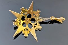 Antique Pearl Starburst pendant, 9k yellow gold, Shamrock