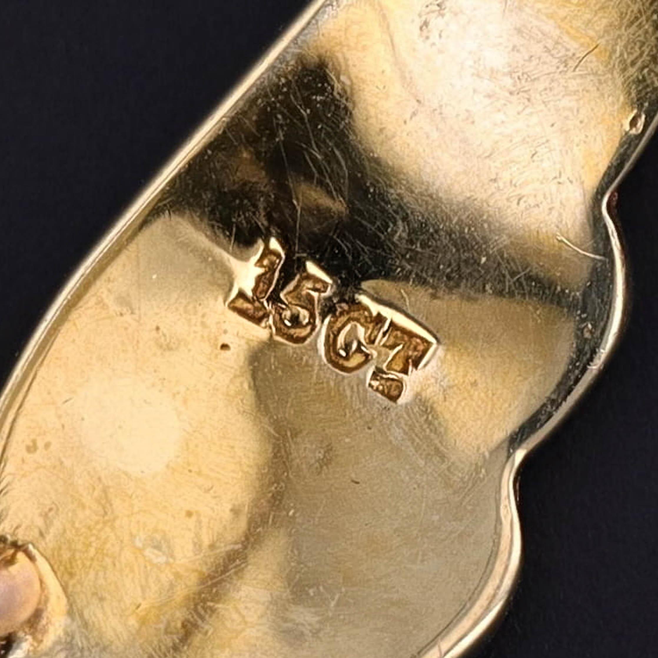 Edoardiano Spilla antica con ali di perle in oro 15ct in vendita