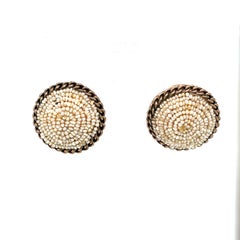 Pearls Gold Cluster Rope Boxed Earrings, 1800' Style