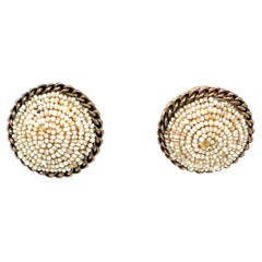 Pearls Gold Cluster Rope Boxed Earrings, 1800' Style