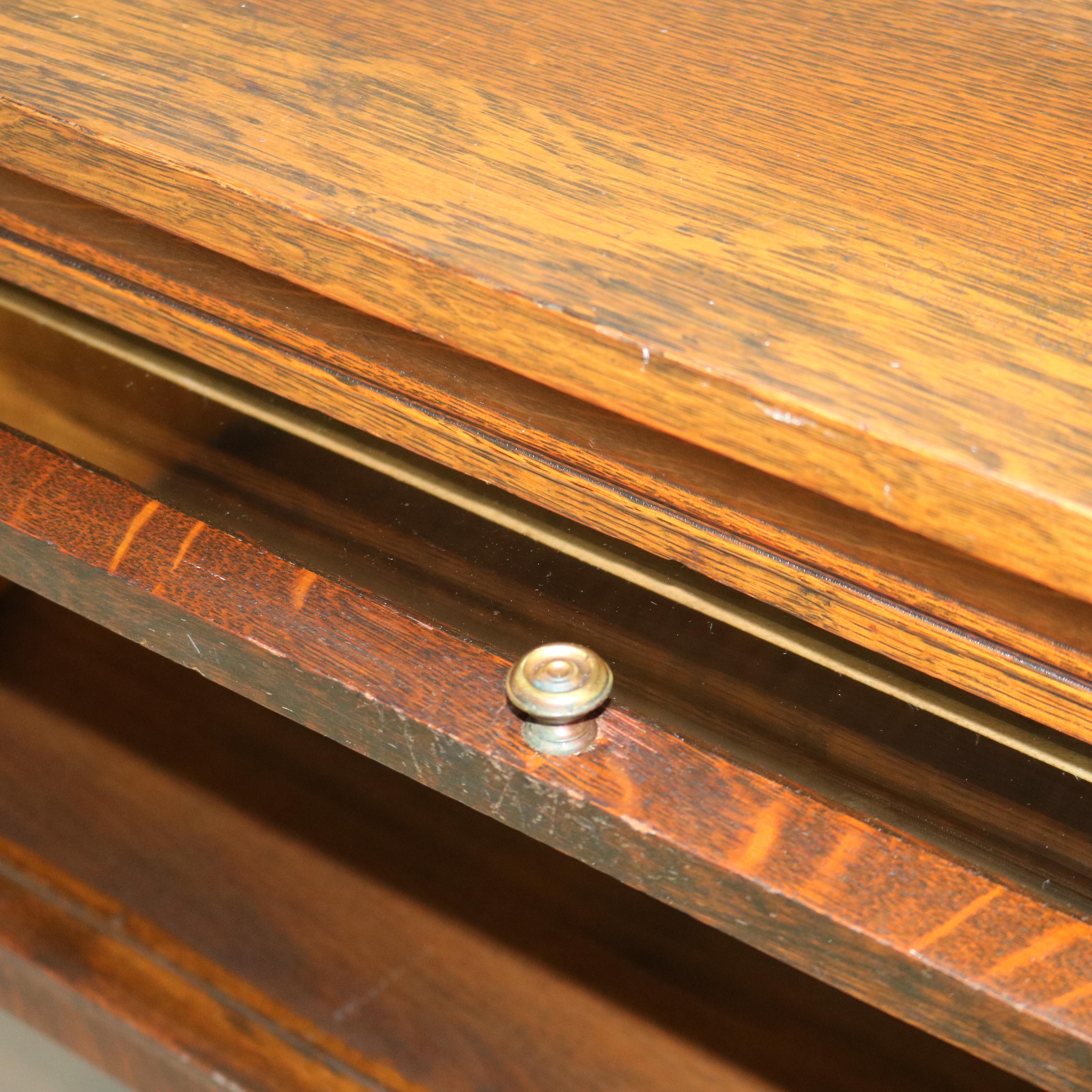20th Century Antique Pearson Arts & Crafts Oak Barrister Bookcase on Claw & Ball Feet C1920