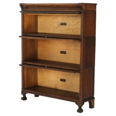 Antique Pearson Arts & Crafts Oak Barrister Bookcase on Claw & Ball Feet C1920