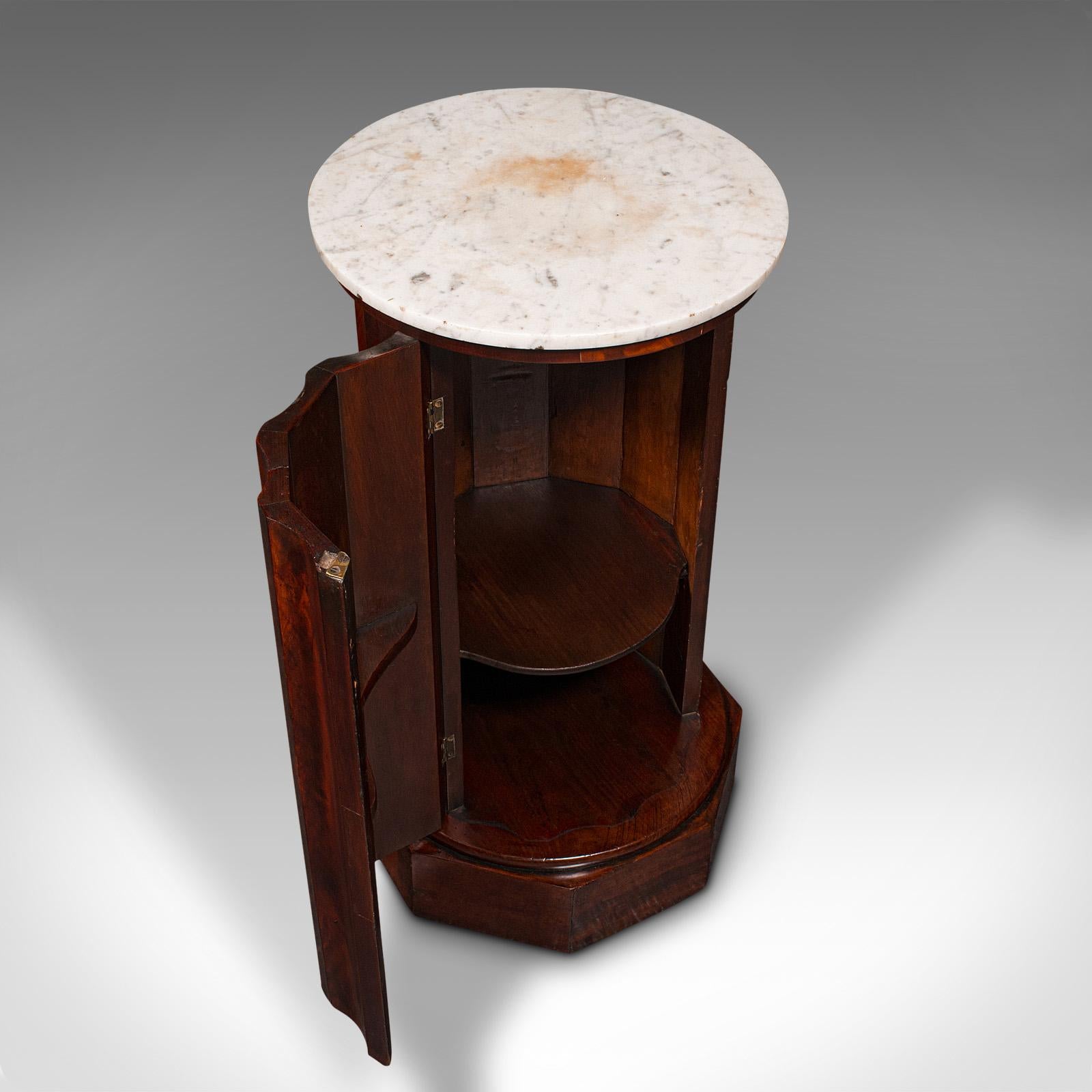 Antique Pedestal Cabinet, English, Column, Nightstand, Cupboard, Victorian, 1850 In Good Condition For Sale In Hele, Devon, GB