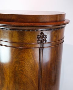 Antique Pedestal Cabinet Made In Mahogany With Carvings From 1840s