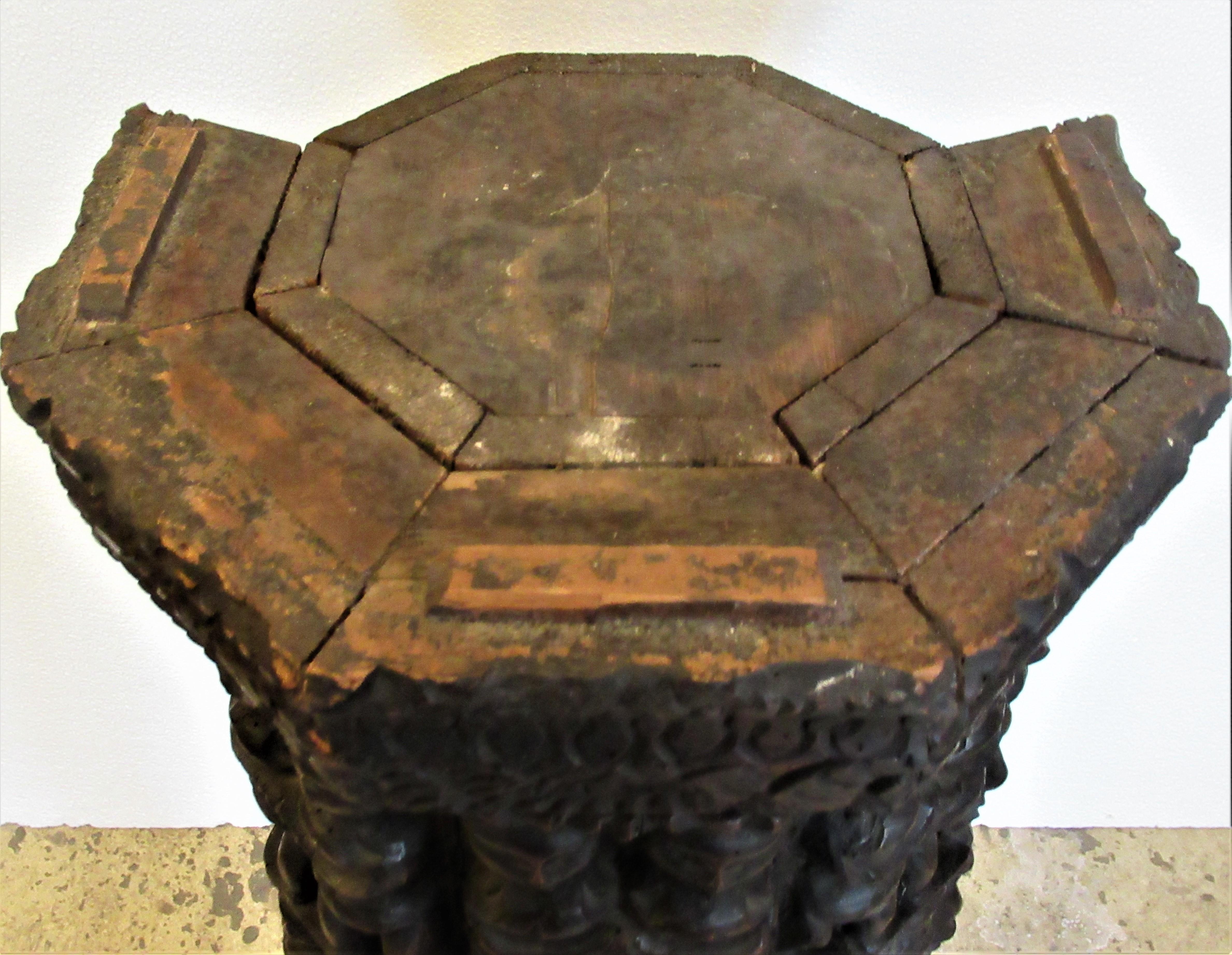 Antique India Naga Pedestal Carved Primitive Figures 3