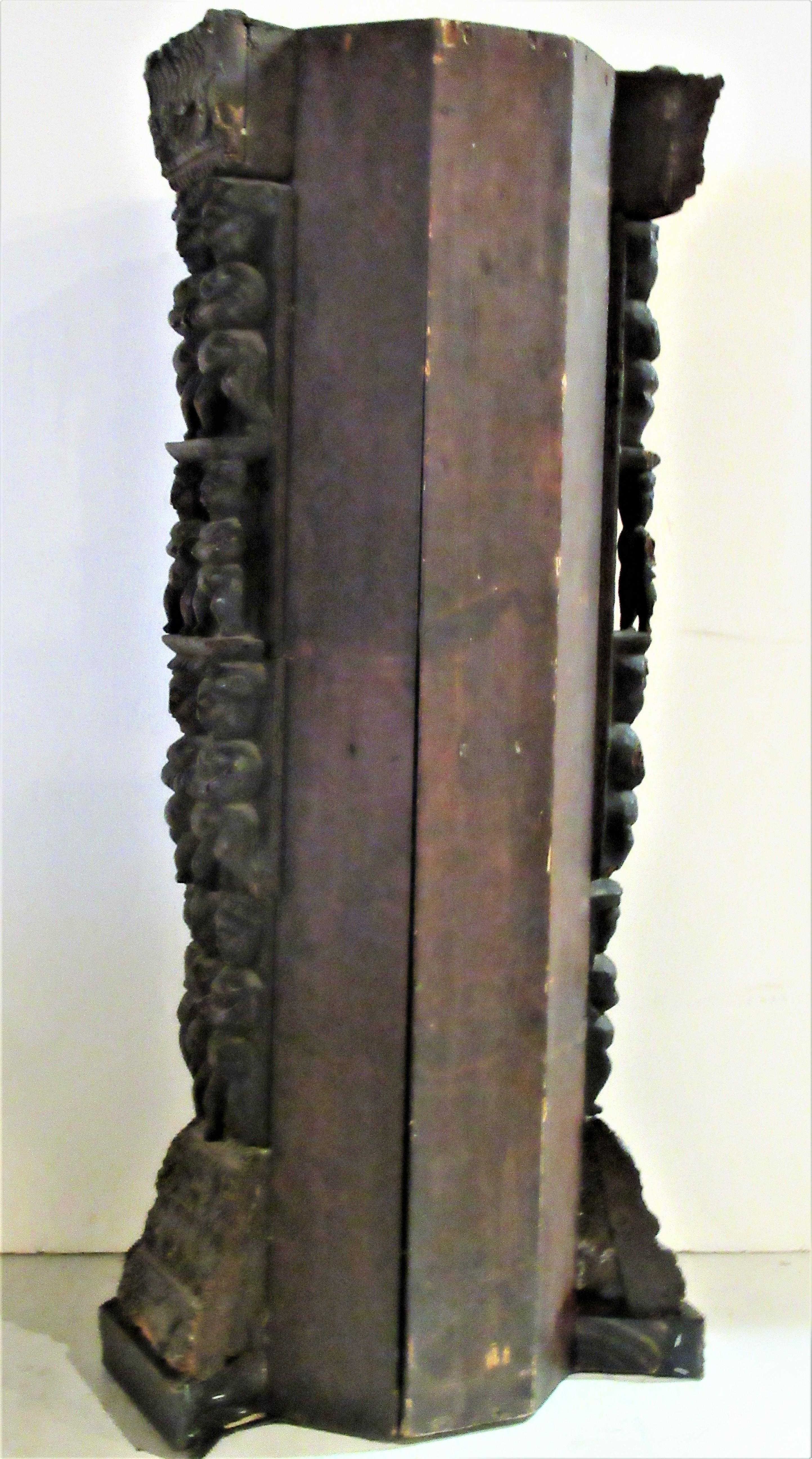 Antique India Naga Pedestal Carved Primitive Figures 5