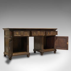 Antique Pedestal Desk, English, Oak, Georgian, 18th Century, circa 1800