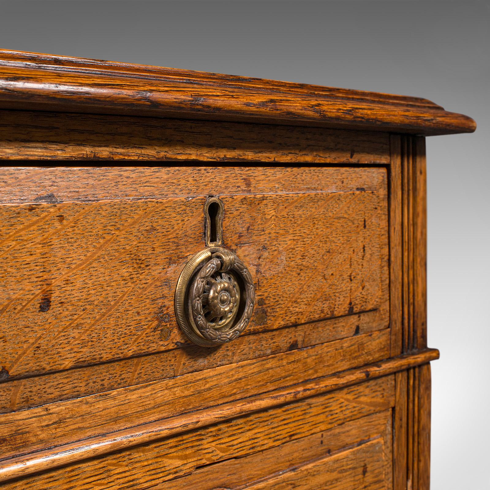 Antique Pedestal Desk, English, Oak, Leather, Nine Drawer, Edwardian, Circa 1910 5