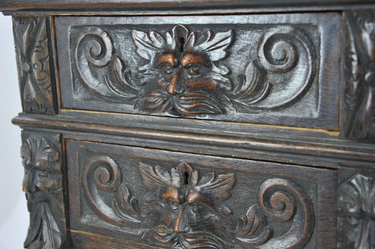 Antique Pedestal, Carved Oak Desk, Scotland, 1880 For Sale at 1stdibs Antique Pedestal, Carved Oak Desk, Scotland, 1880 For Sale at 1stdibs