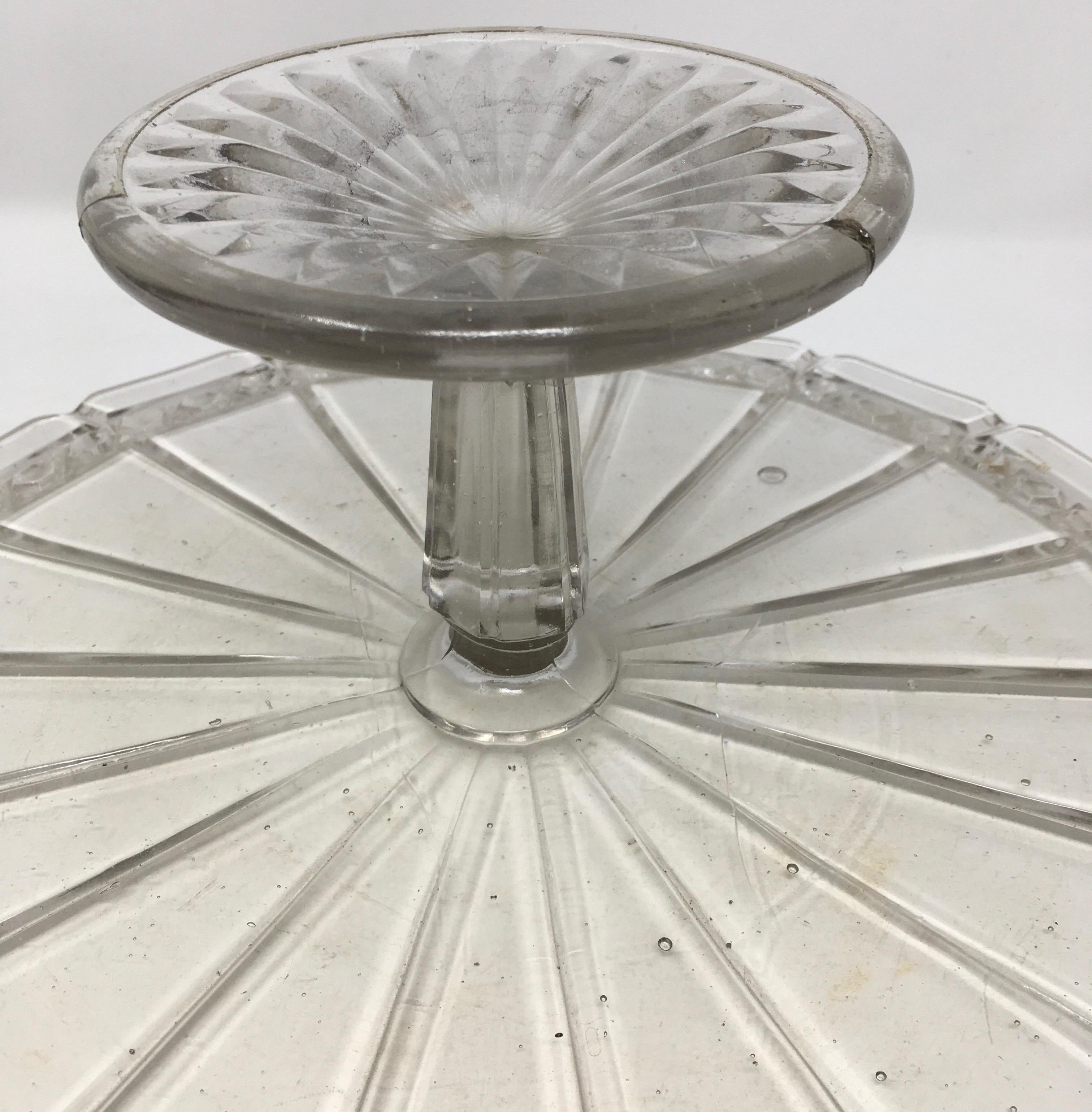 Antique Pedestal Glass Cake Patisserie Stand 2