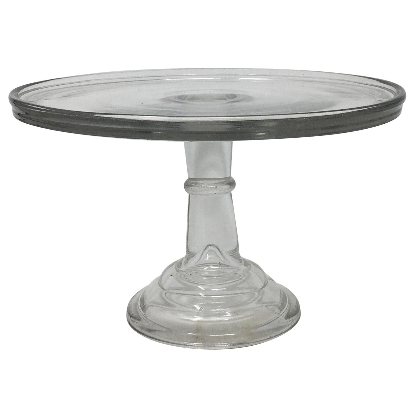Antique Pedestal Glass Cake Patisserie Stand For Sale at 1stdibs