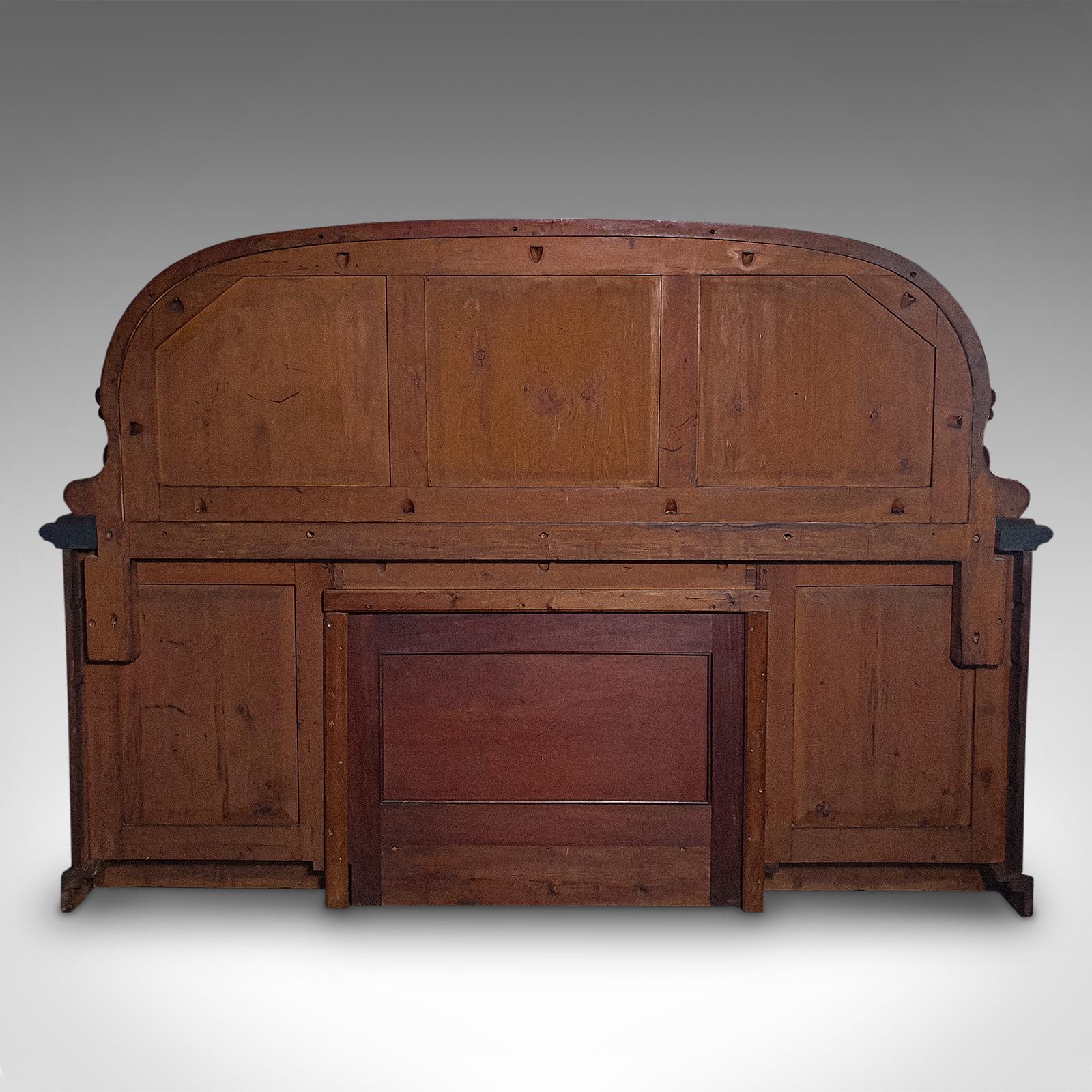 Antique Pedestal Sideboard, English, Dresser Cabinet, Large Mirror, Victorian In Good Condition For Sale In Hele, Devon, GB