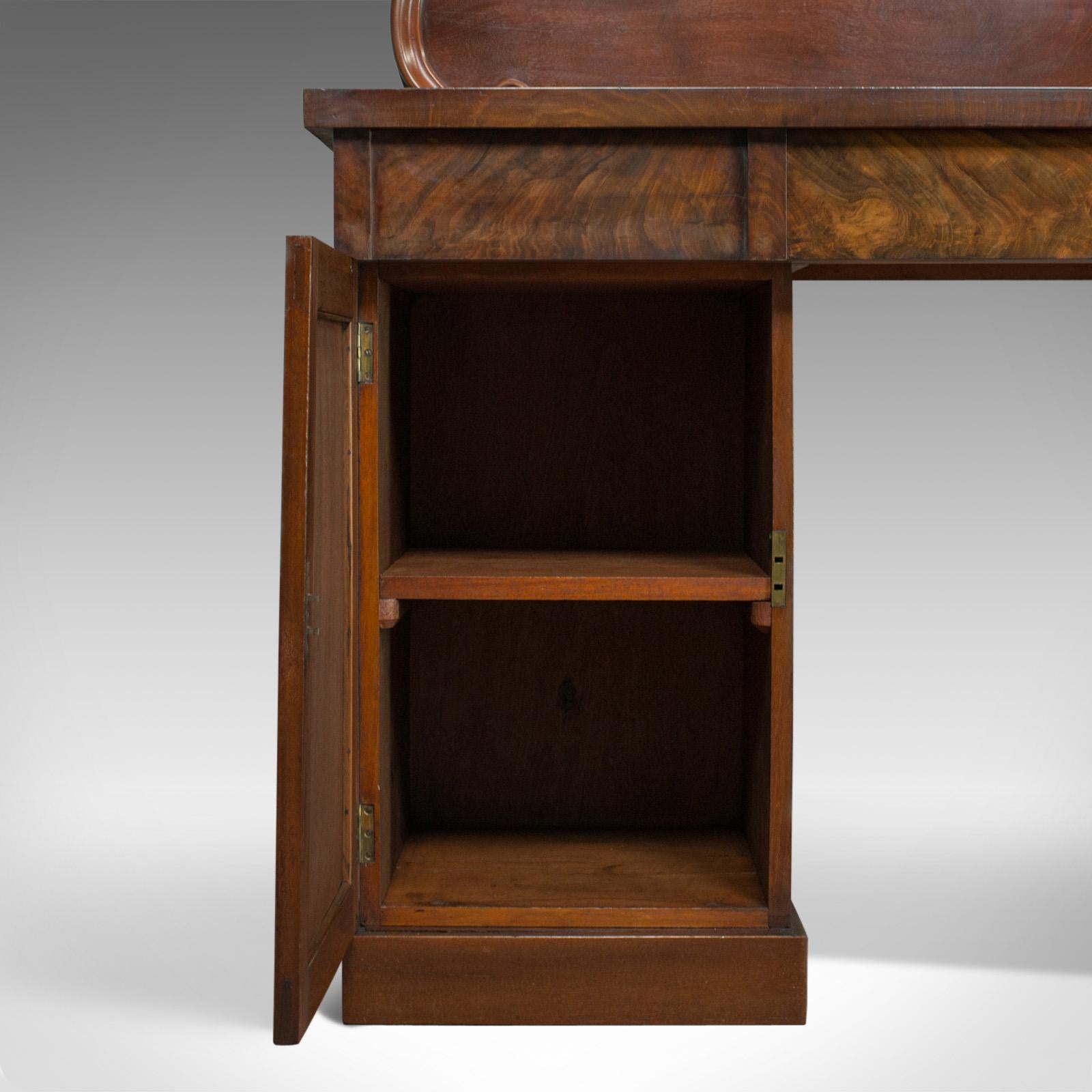 Antique Pedestal Sideboard, English, Mahogany, Dresser, Victorian, circa 1850 4