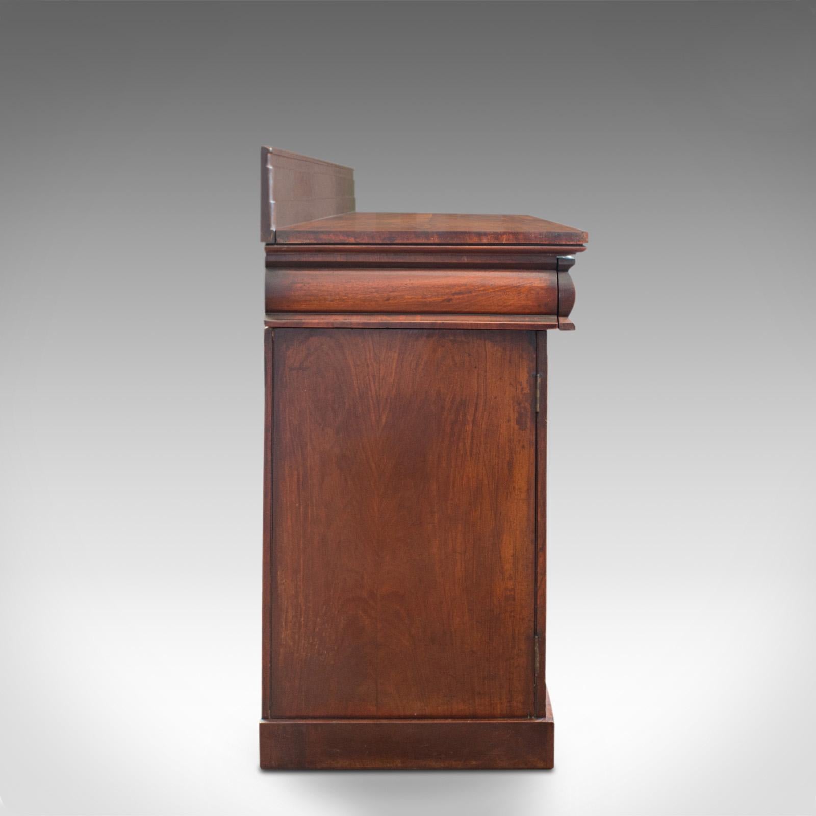 19th Century Antique Pedestal Sideboard English Mahogany, Flame, Dresser, Regency, circa 1810