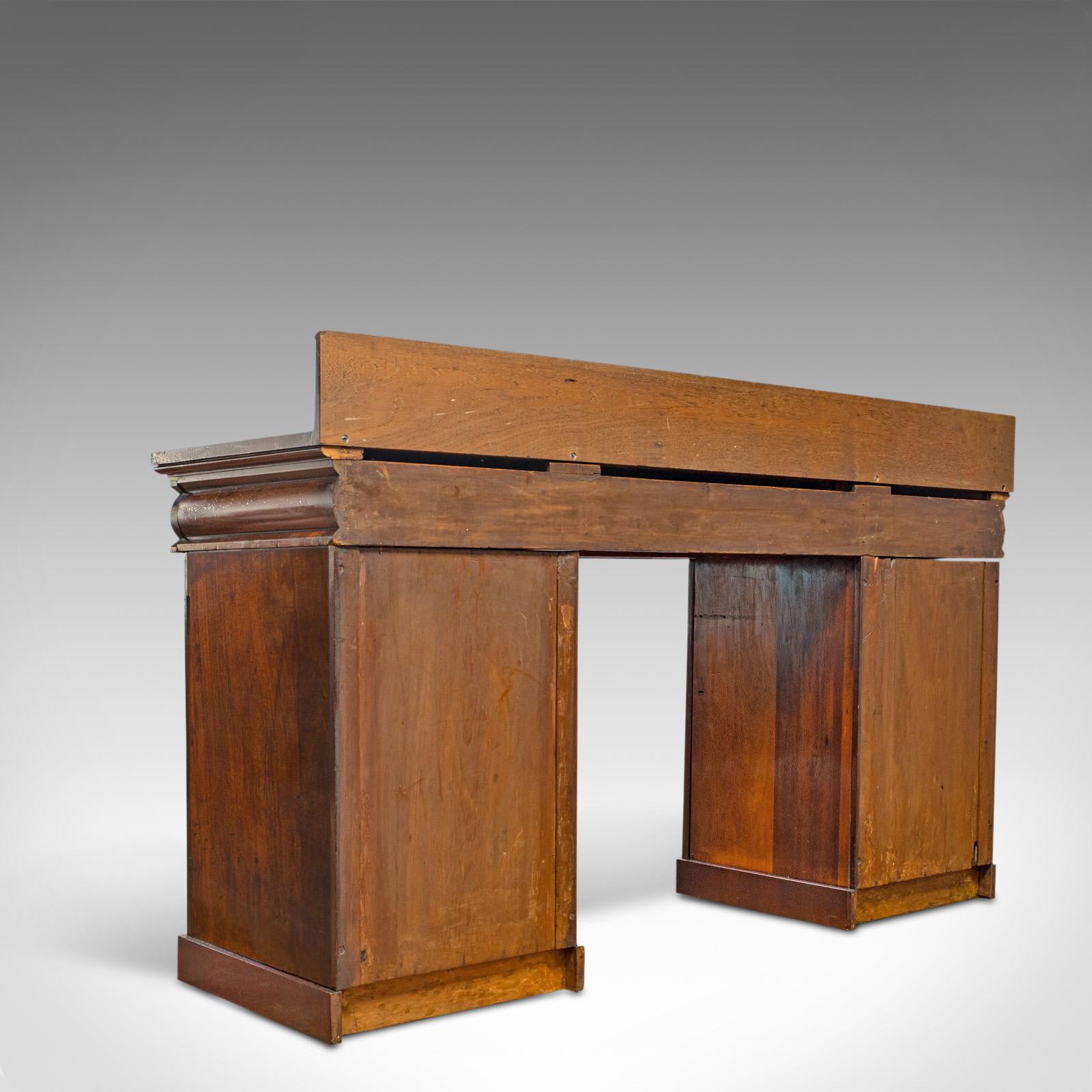 Antique Pedestal Sideboard English Mahogany, Flame, Dresser, Regency, circa 1810 1