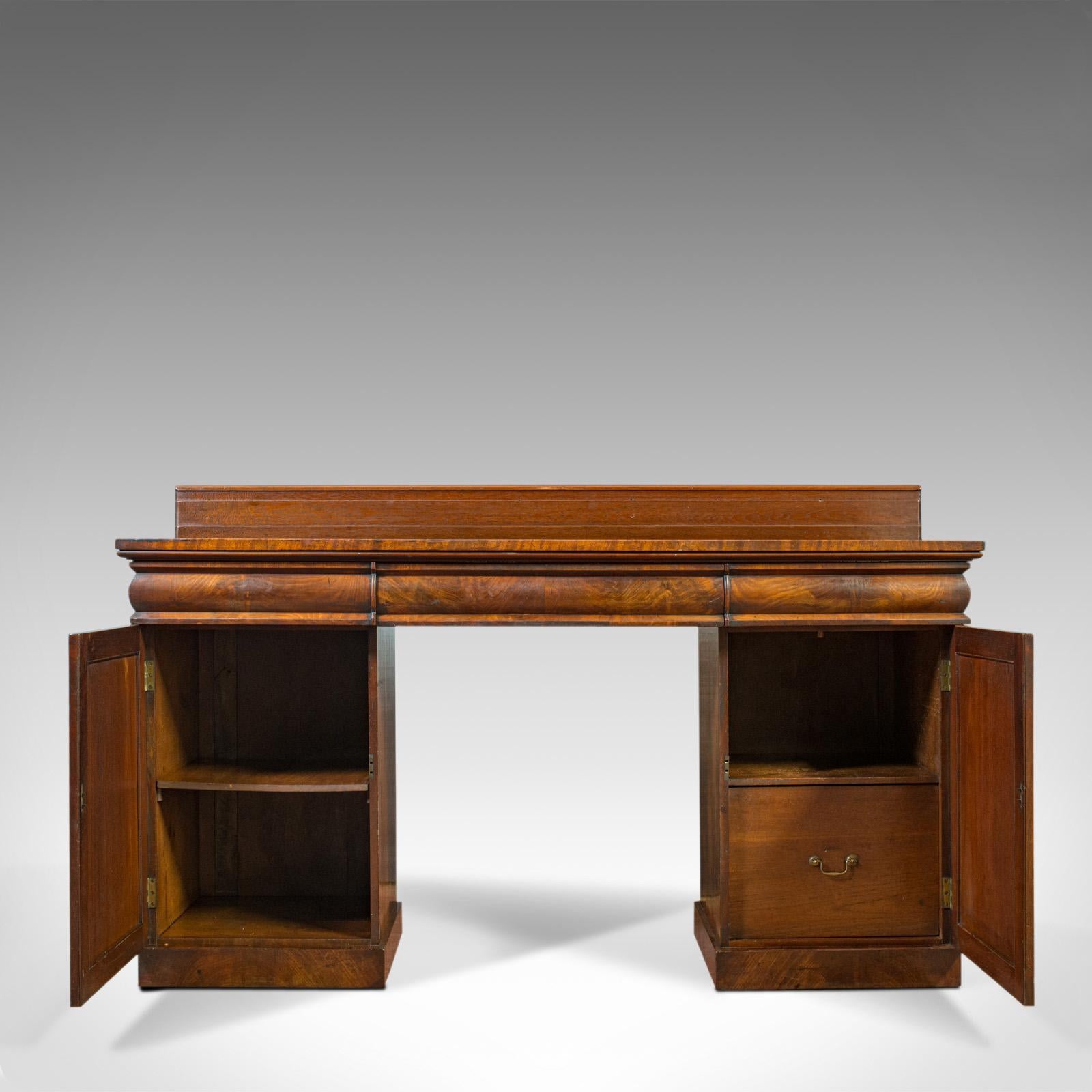 Antique Pedestal Sideboard English Mahogany, Flame, Dresser, Regency, circa 1810 5