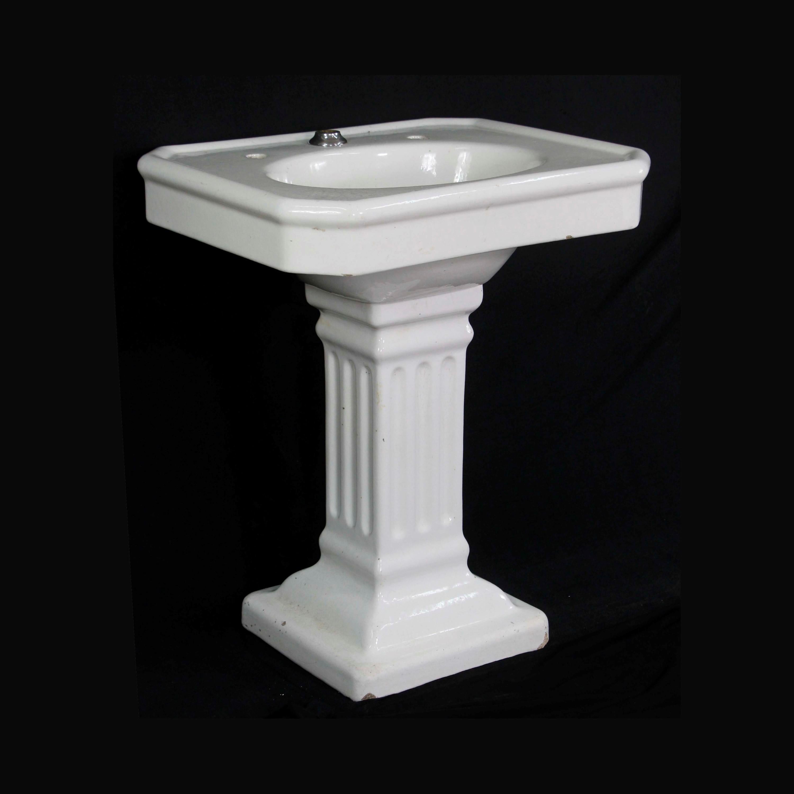 vintage porcelain pedestal sink