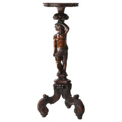Ancienne table à piédestal avec putti, vers 1850