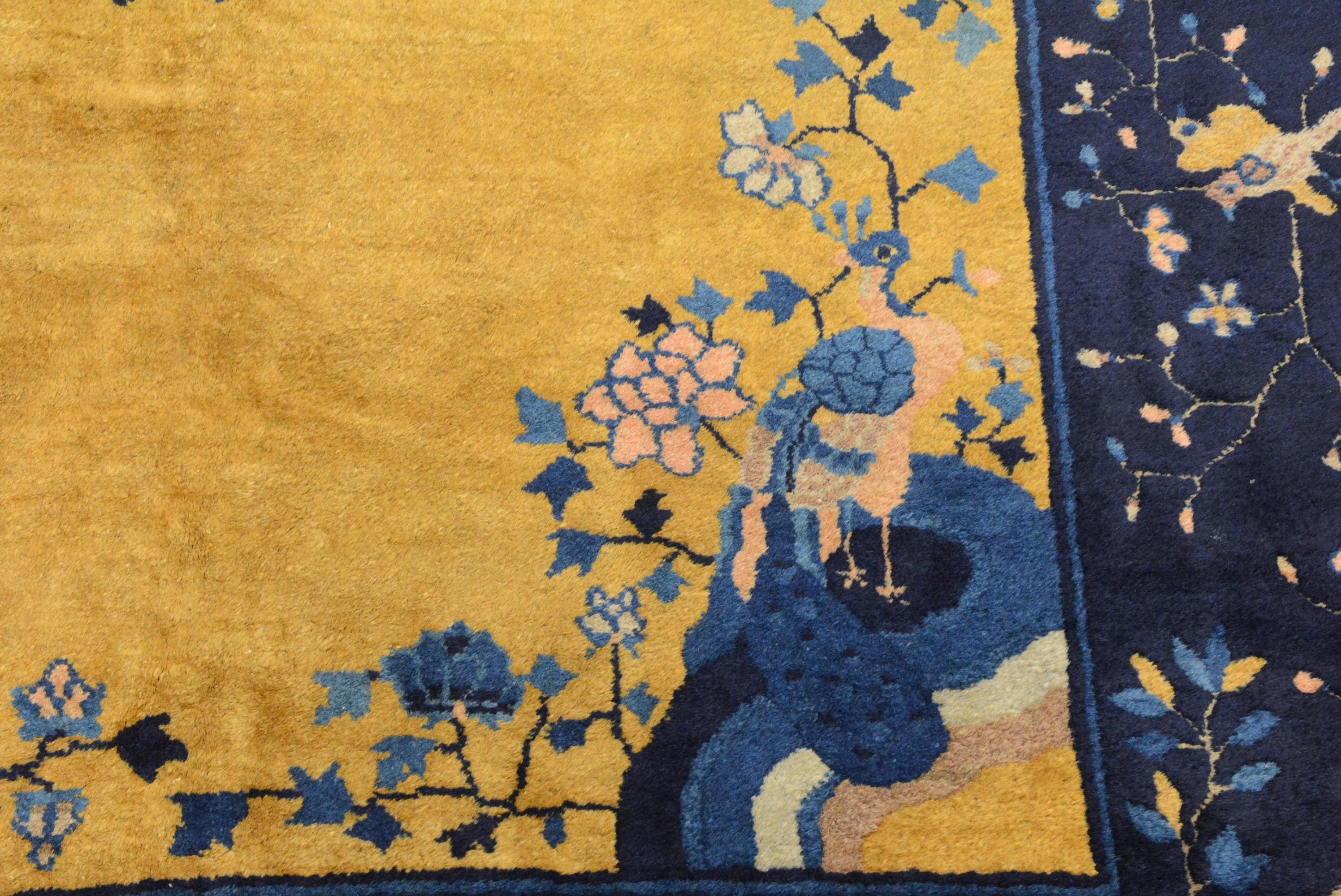 In the 1860s an organized carpet industry was established under imperial patronage in Peking. These carpets tended to have tighter and finer weaves than their Ningxia counterparts, often having knot qualities up to 100 knots per square inch. Most