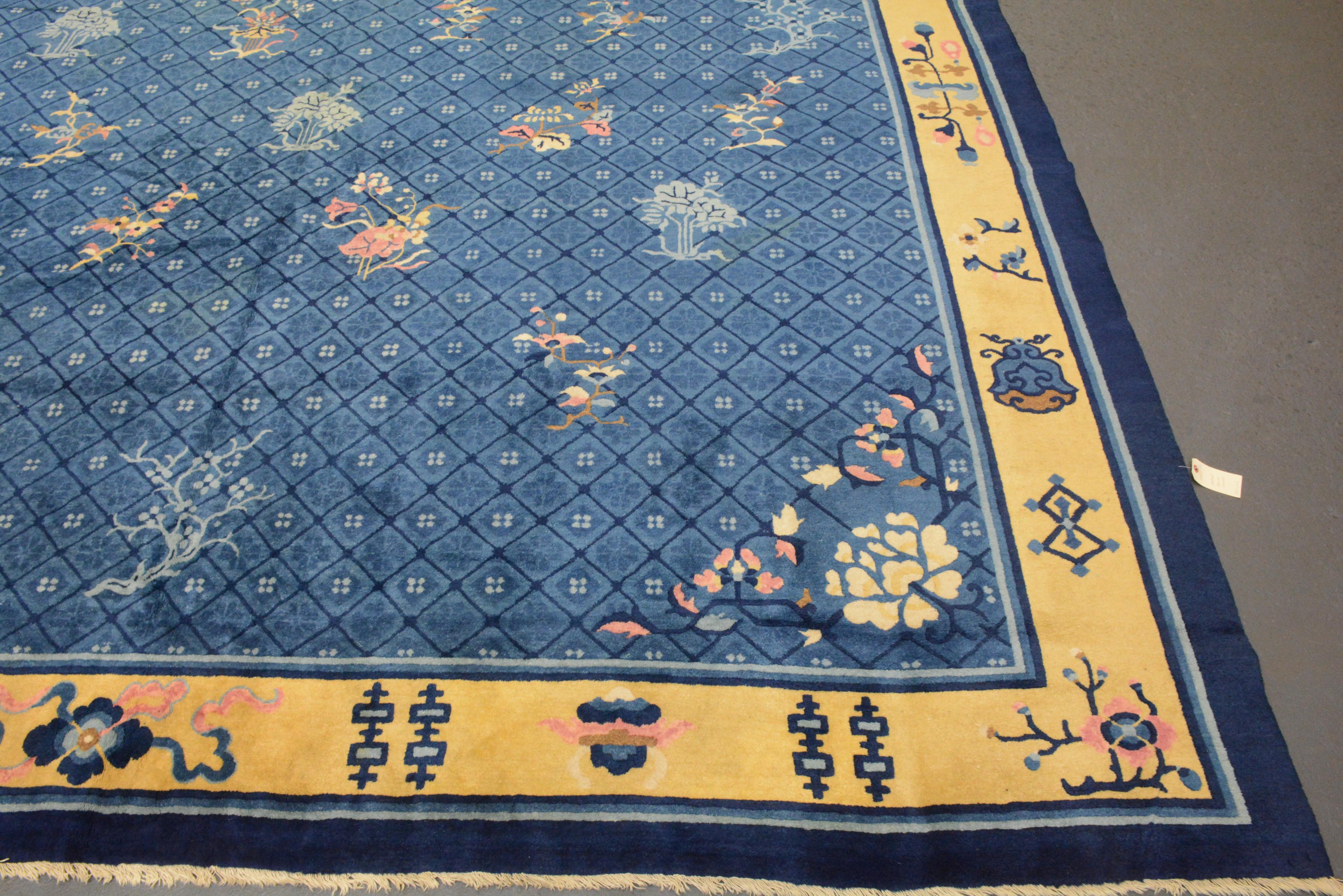 Chinese Export Antique Peking Chinese Carpet For Sale