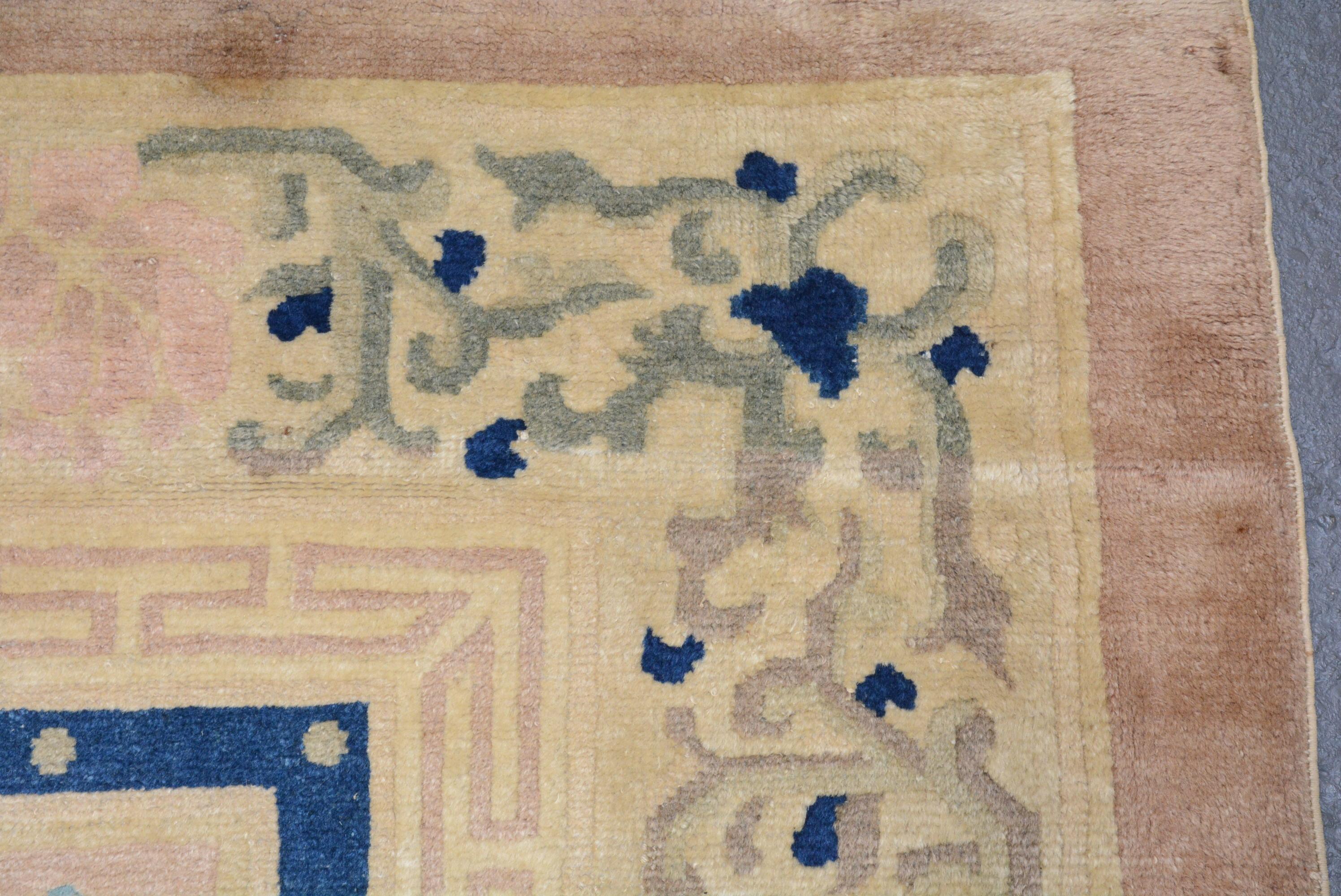 Chinese Export Antique Peking Chinese Carpet For Sale
