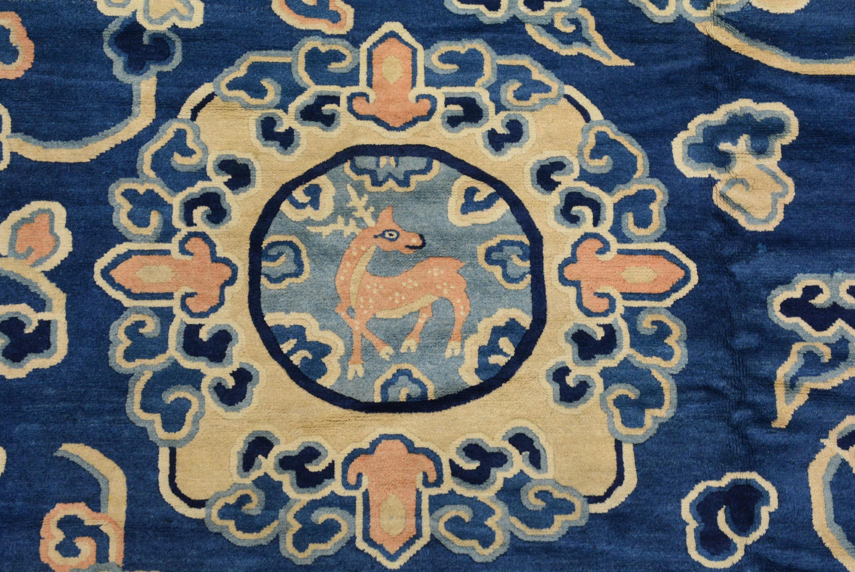 Chinese Export Antique Peking Chinese Carpet For Sale