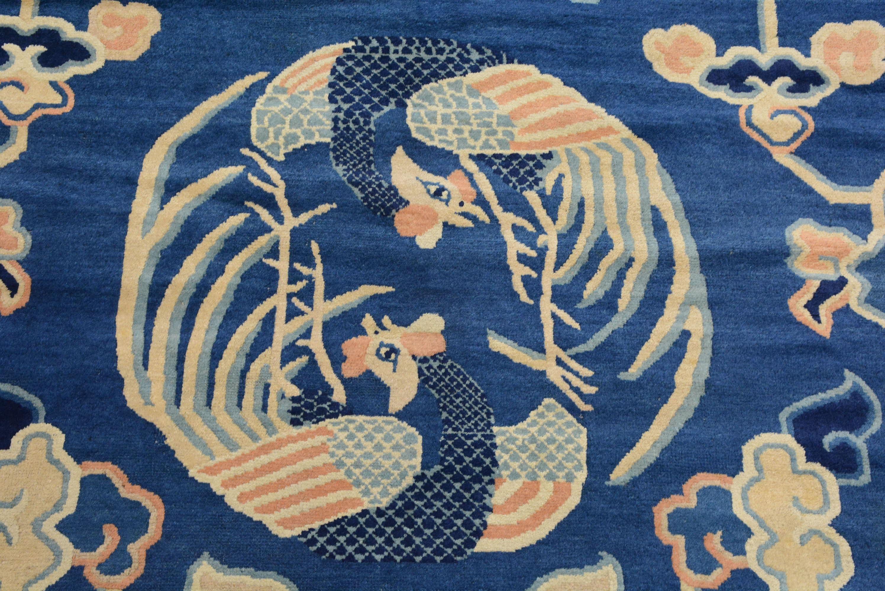 Woven Antique Peking Chinese Carpet For Sale