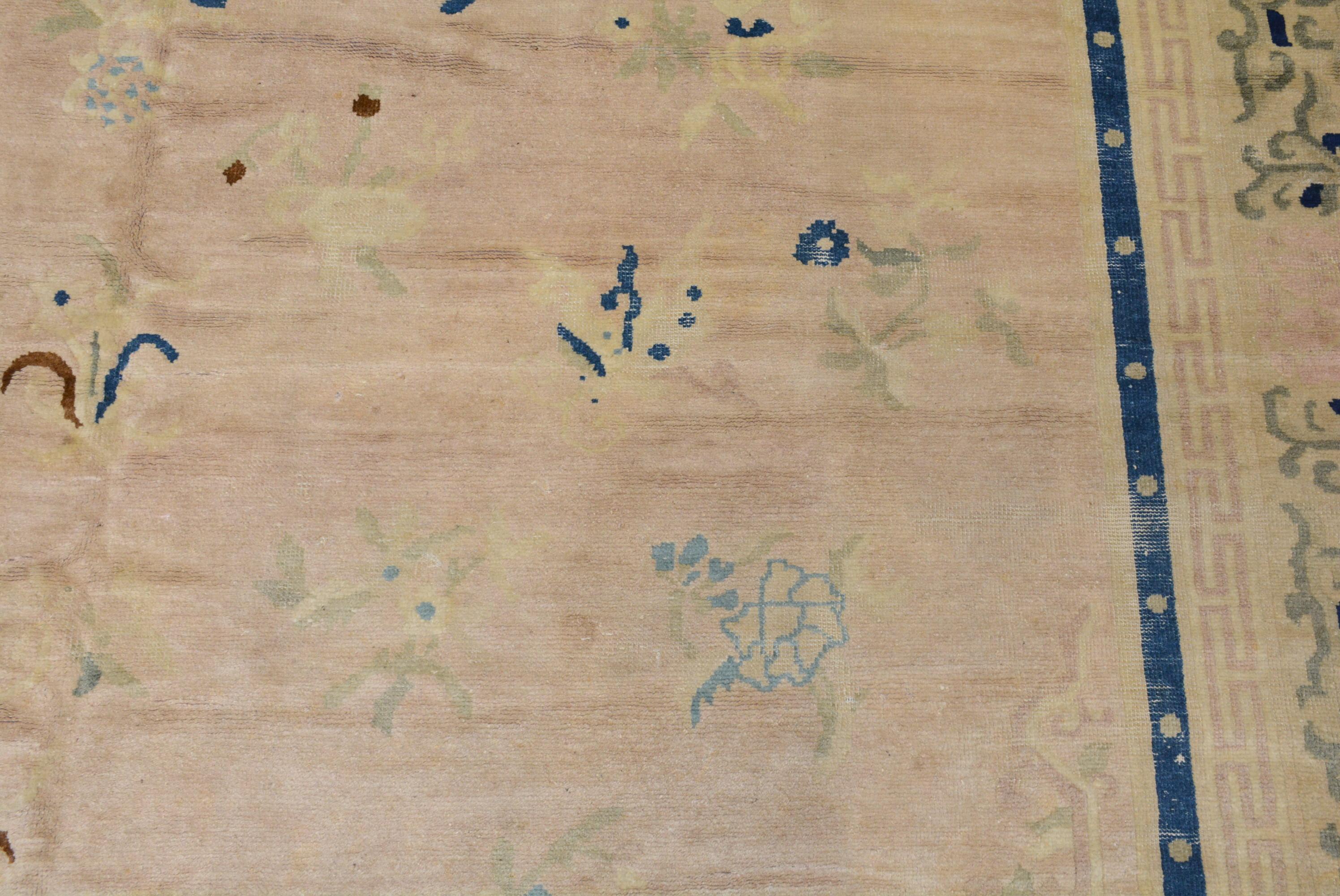 Wool Antique Peking Chinese Carpet For Sale