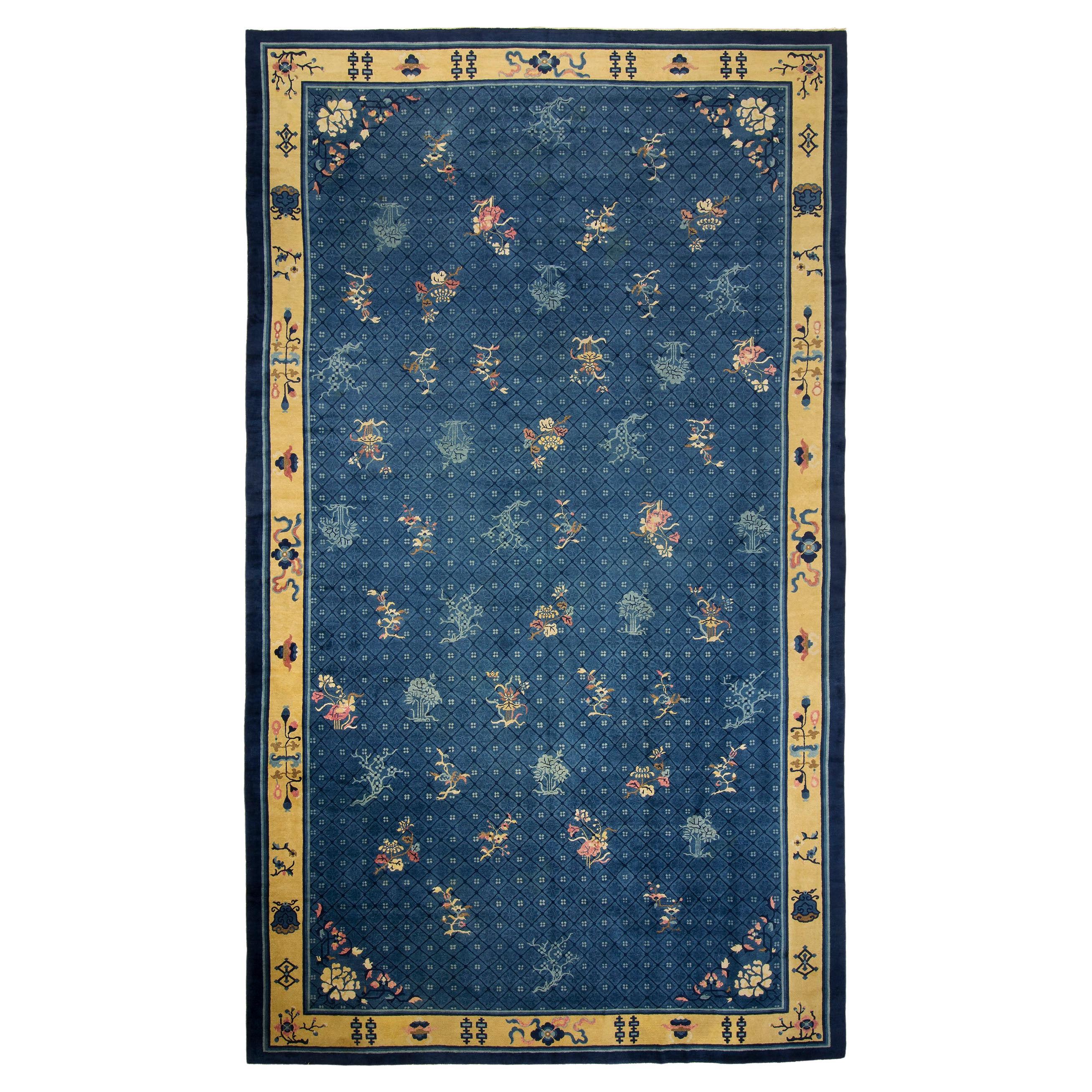 Antique Peking Chinese Carpet For Sale