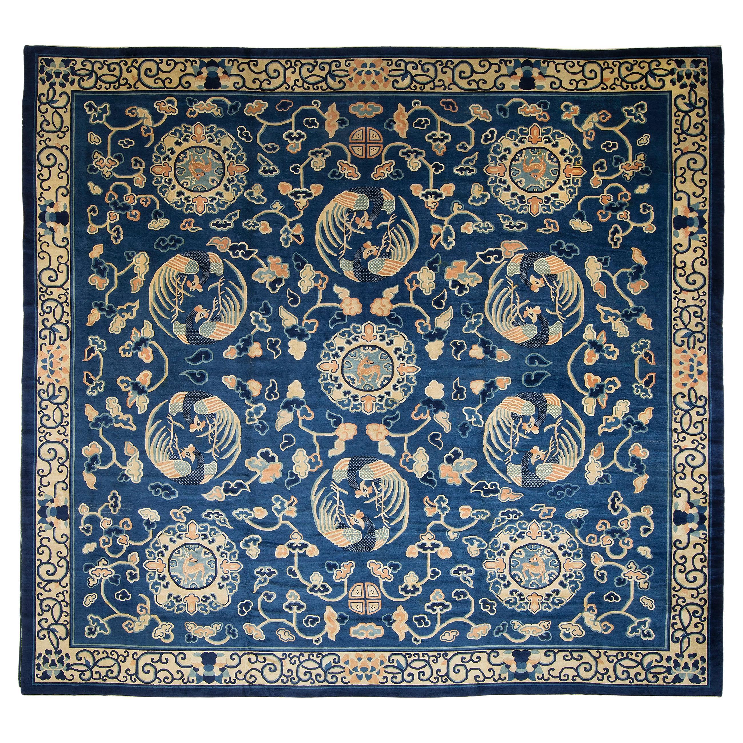 Antique Peking Chinese Carpet For Sale