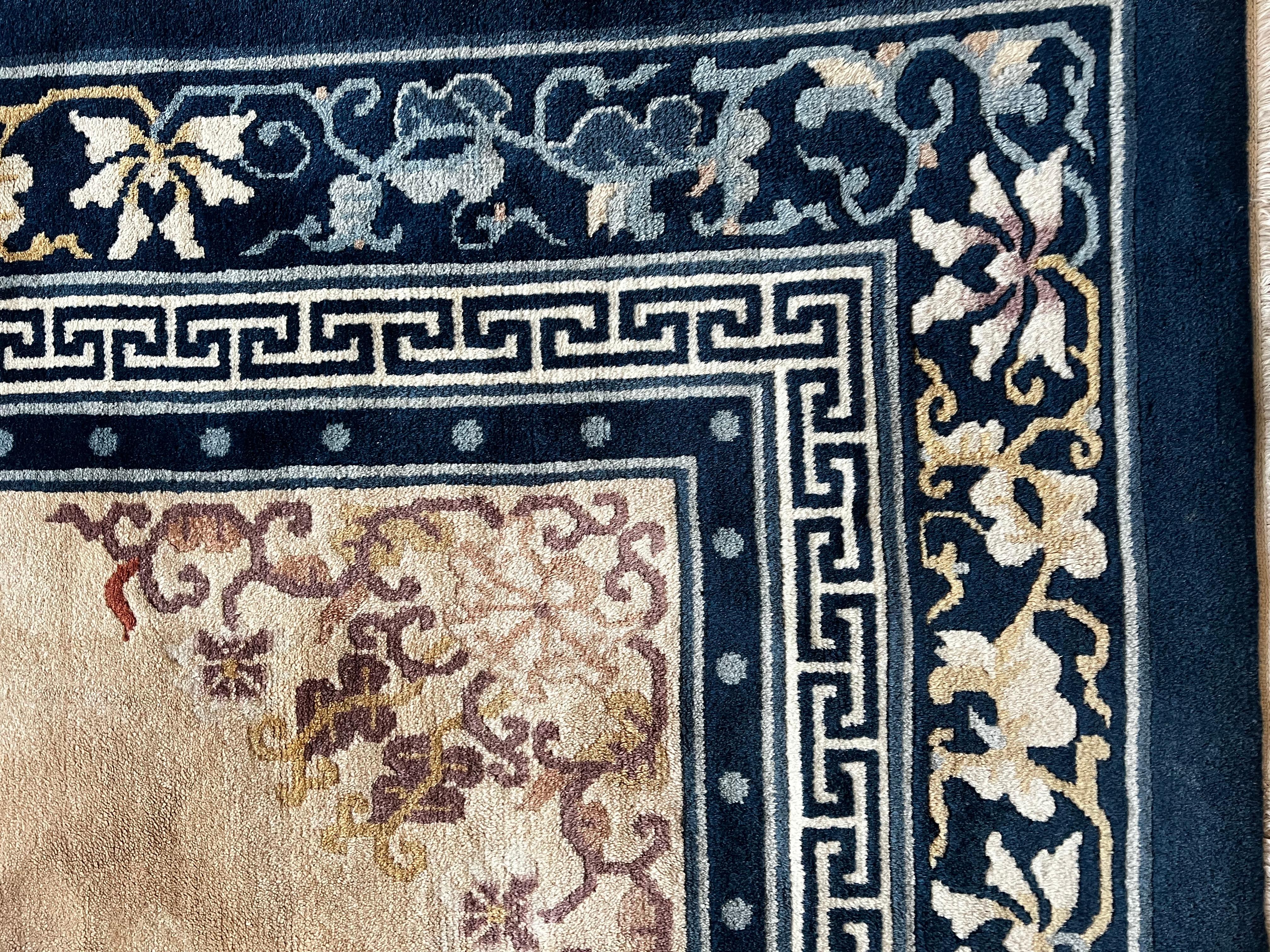 Hand-Knotted Antique Peking Chinese Oriental Rug ca 1910 For Sale
