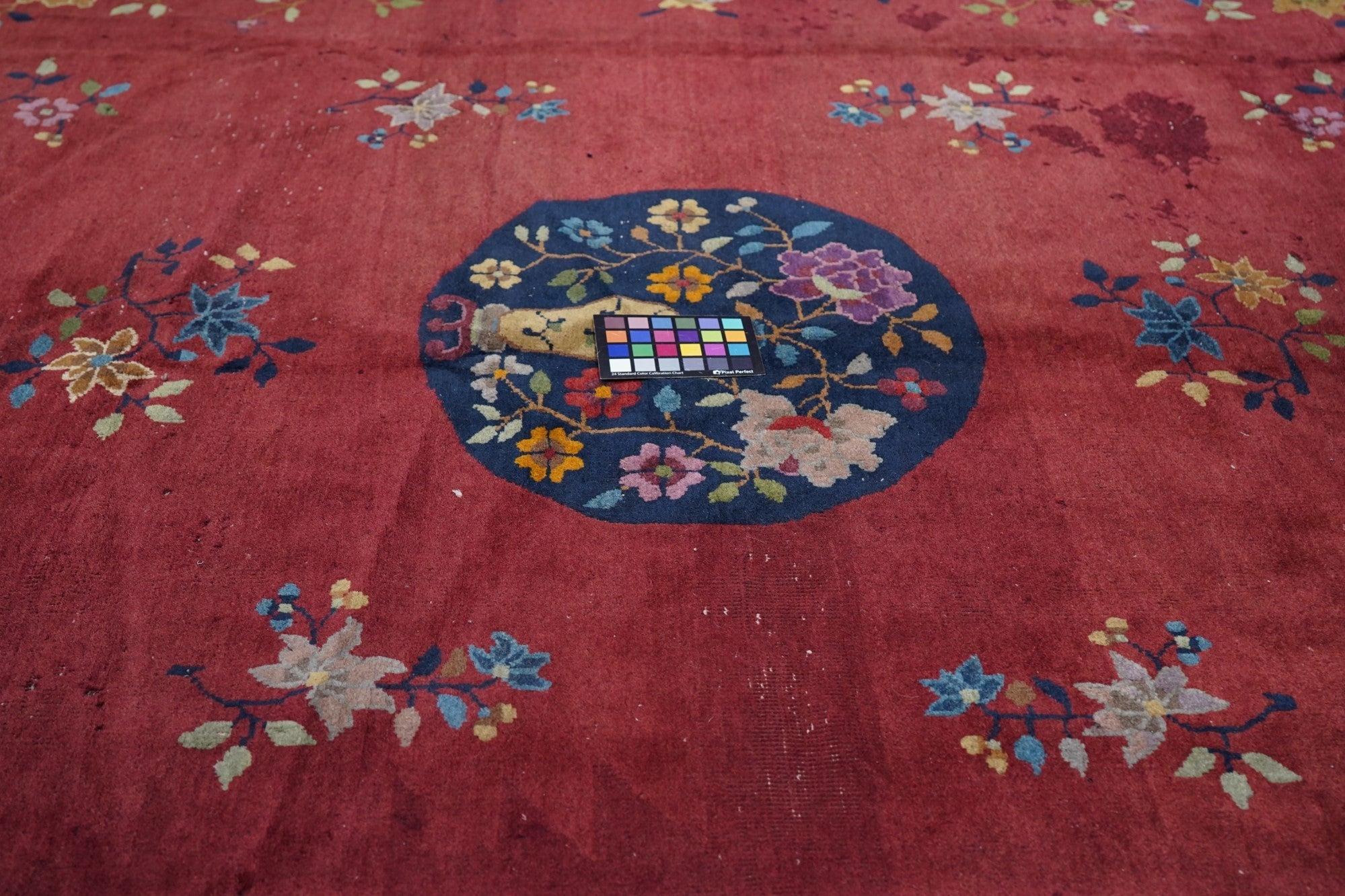 Antique Peking Rug 8'2'' x 9'9'' For Sale 1