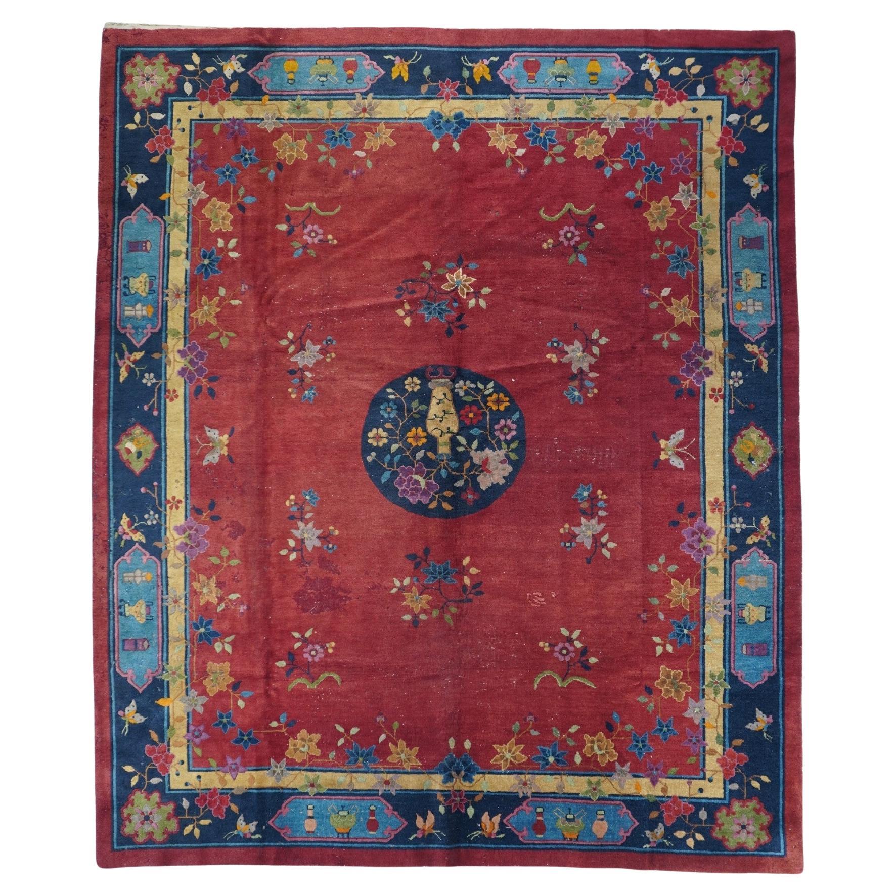 Antique Peking Rug 8'2'' x 9'9'' For Sale