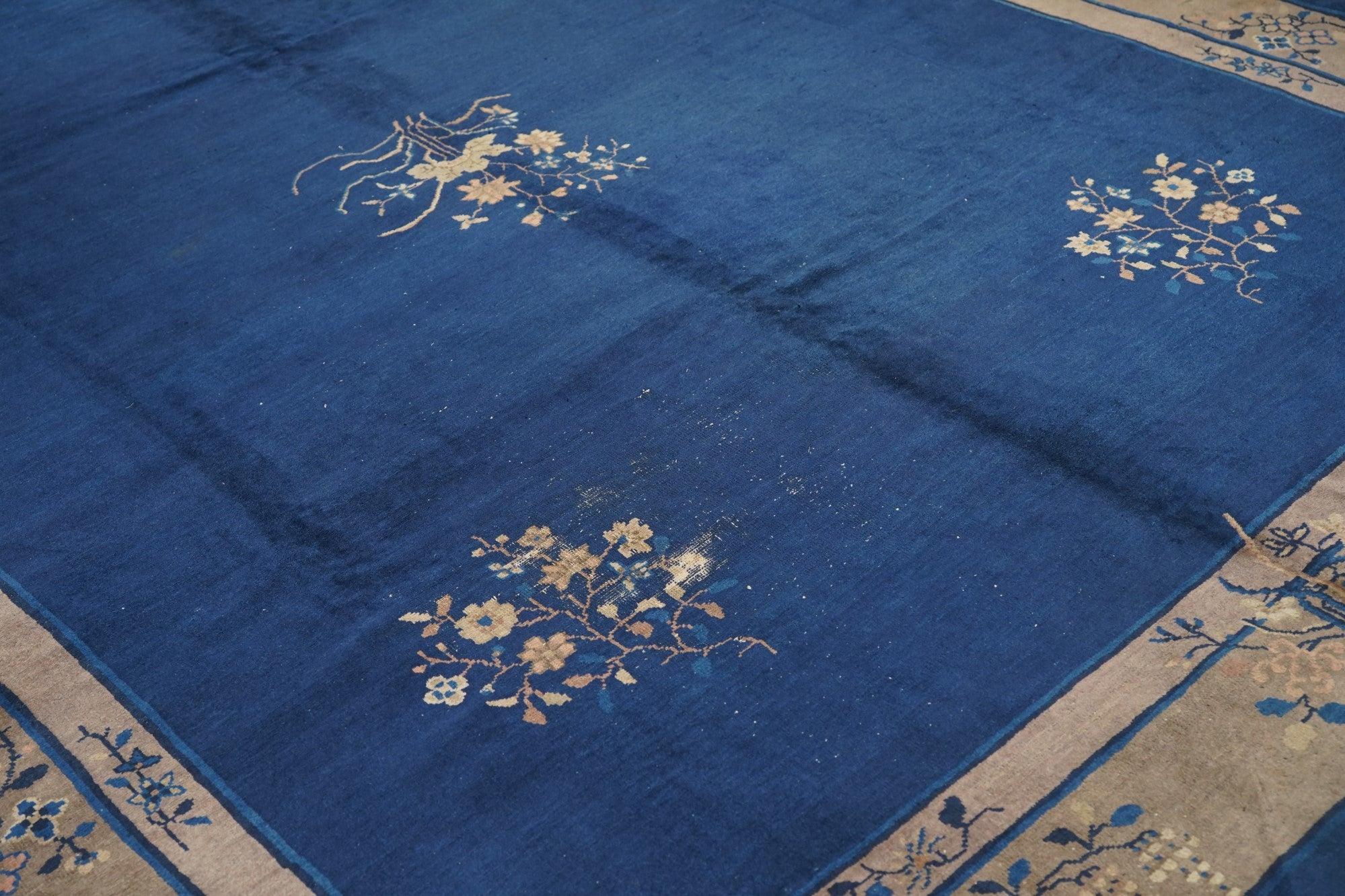 Laine Tapis pékinois ancien 9'1'' x 11'6'' en vente