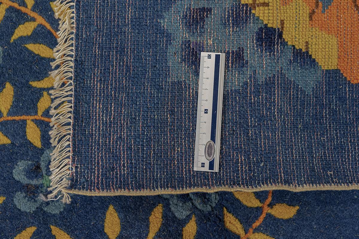 Antique Peking Rug Blue Field For Sale 2