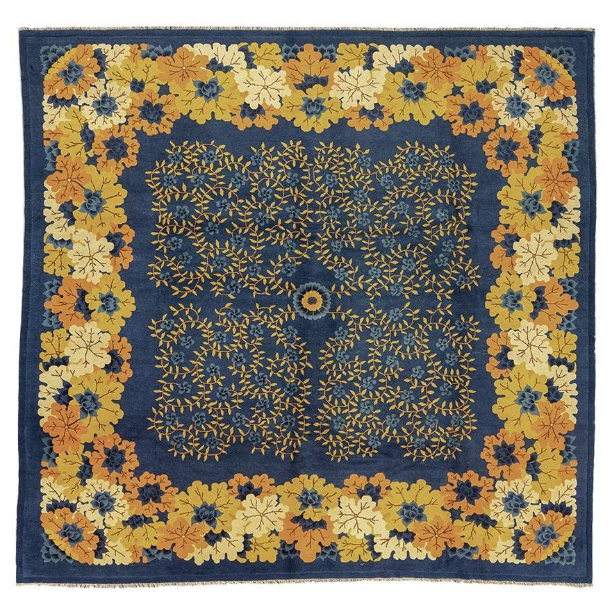 Antique Peking Rug Blue Field