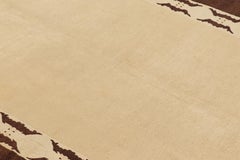 Antique Peking Rug with Beige Open Field and Brown Pictorials, from Rug & Kilim
