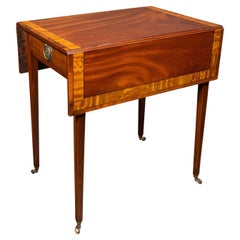 Antigua Mesa Pembroke, Inglesa, Hoja Caída, Ocasional, Té, Regencia, Circa 1820