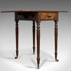 Antique Pembroke Table, English, Mahogany, Drop Flap, Occasional, Regency