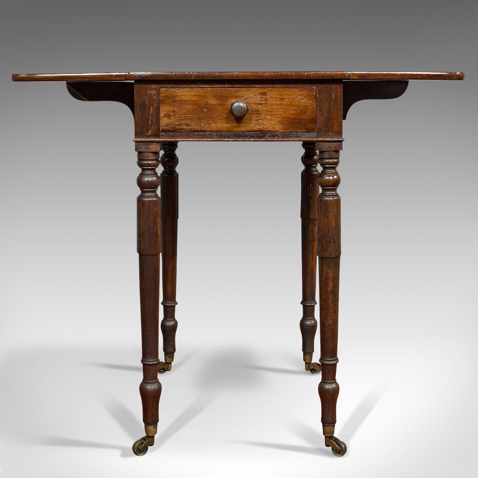 Antique Pembroke Table, English, Mahogany, Drop Flap, Occasional, Regency In Good Condition In Hele, Devon, GB