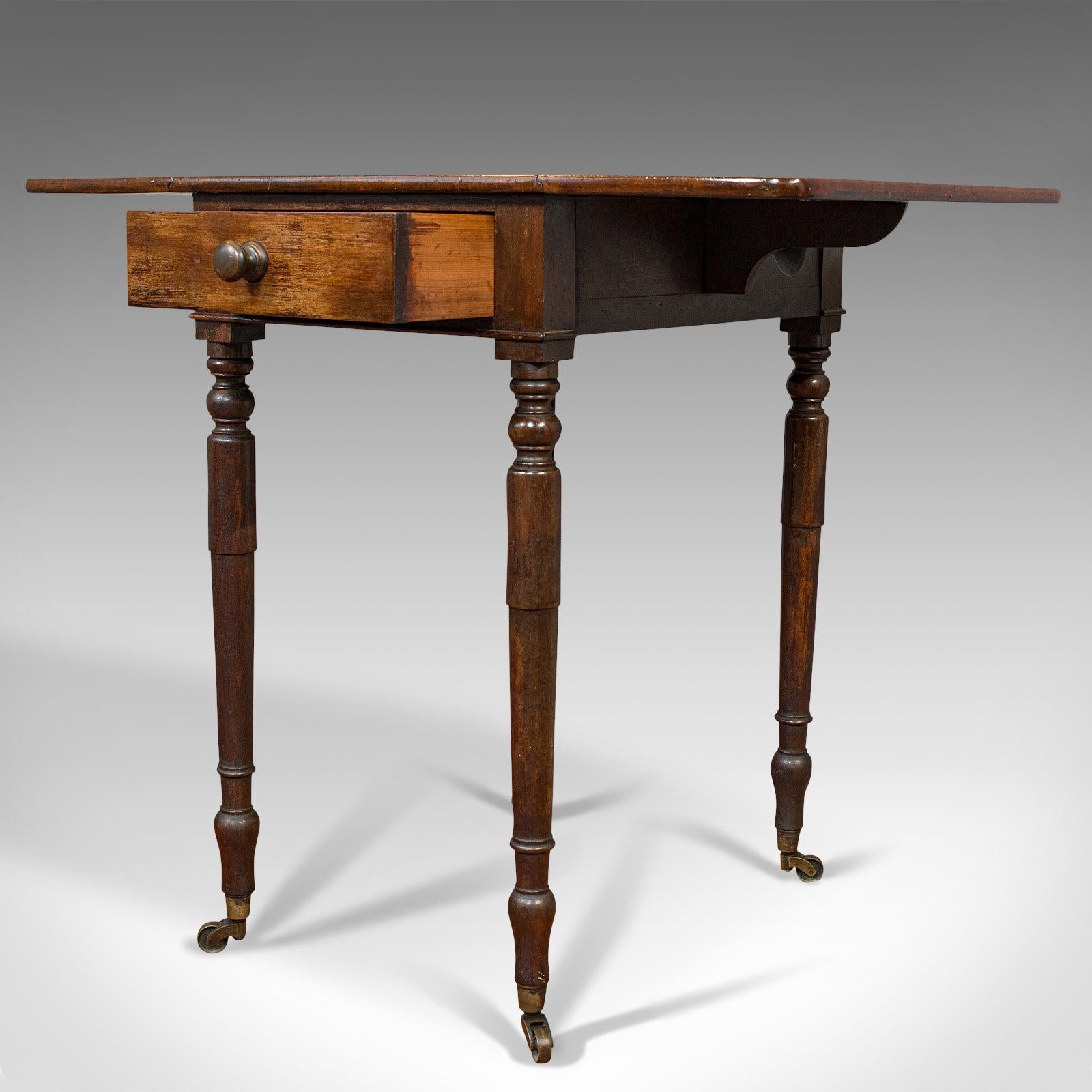 19th Century Antique Pembroke Table, English, Mahogany, Drop Flap, Occasional, Regency