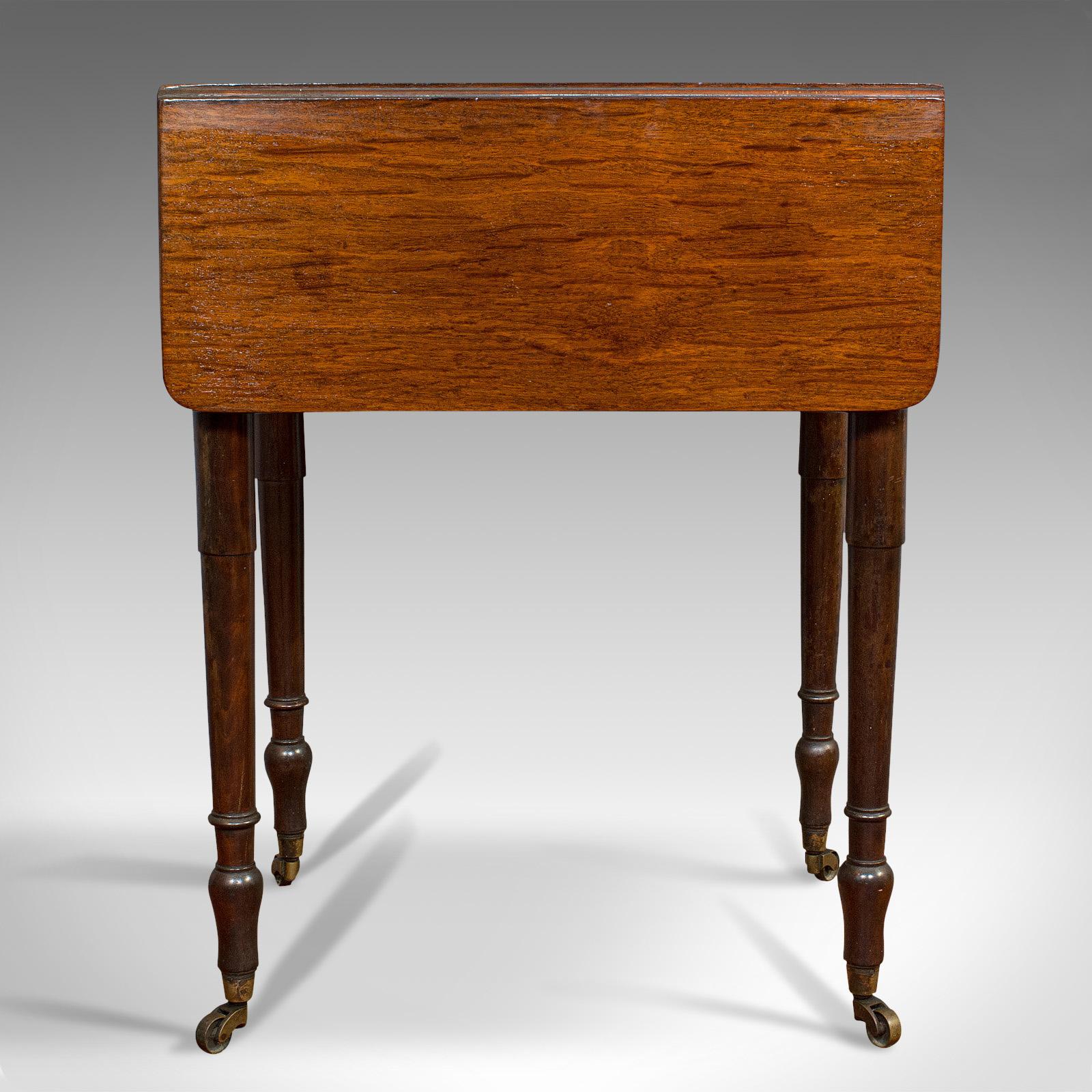Antique Pembroke Table, English, Mahogany, Drop Flap, Occasional, Regency 1
