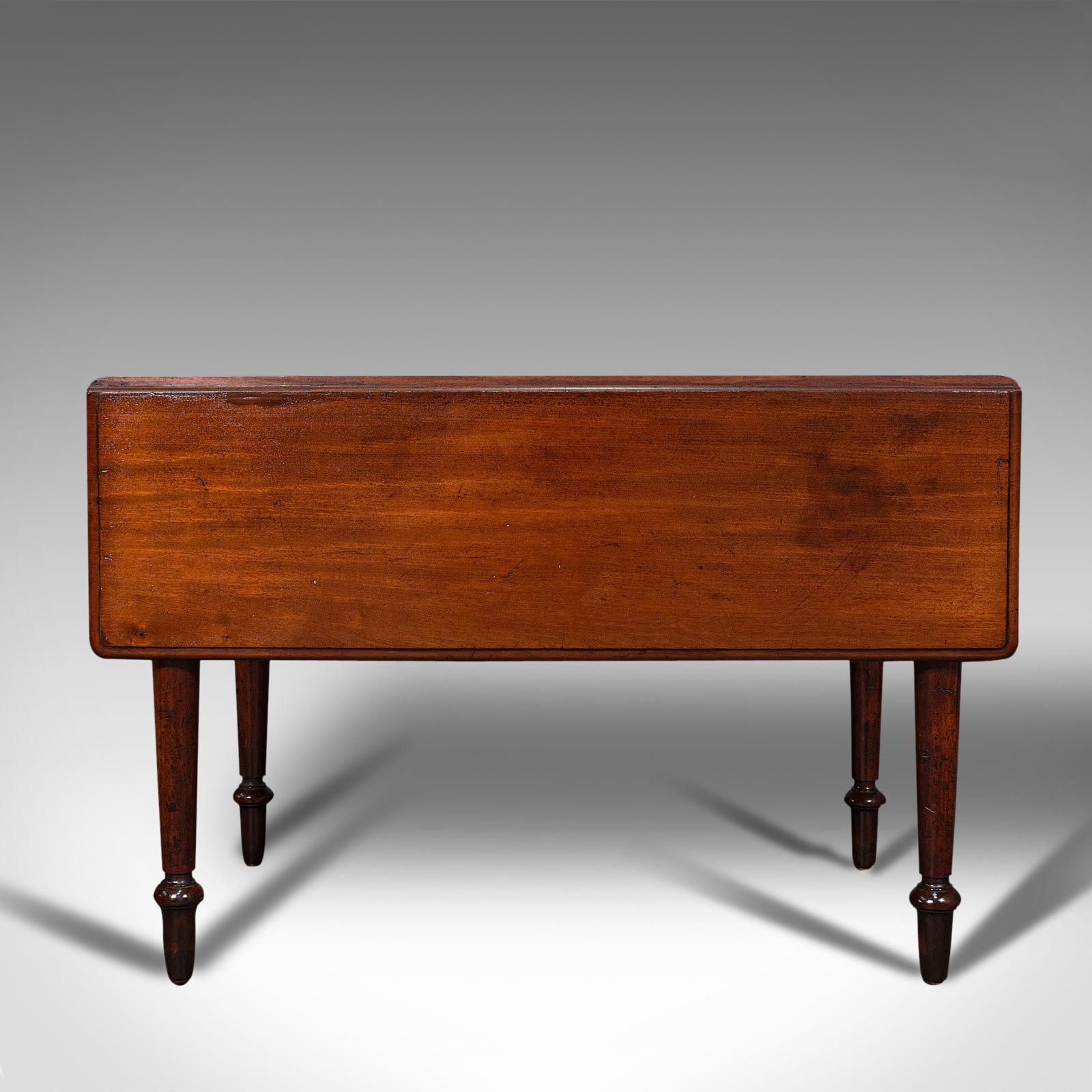 British Antique Pembroke Table, English, Mahogany, Extending, Dining, Regency, C.1820 For Sale